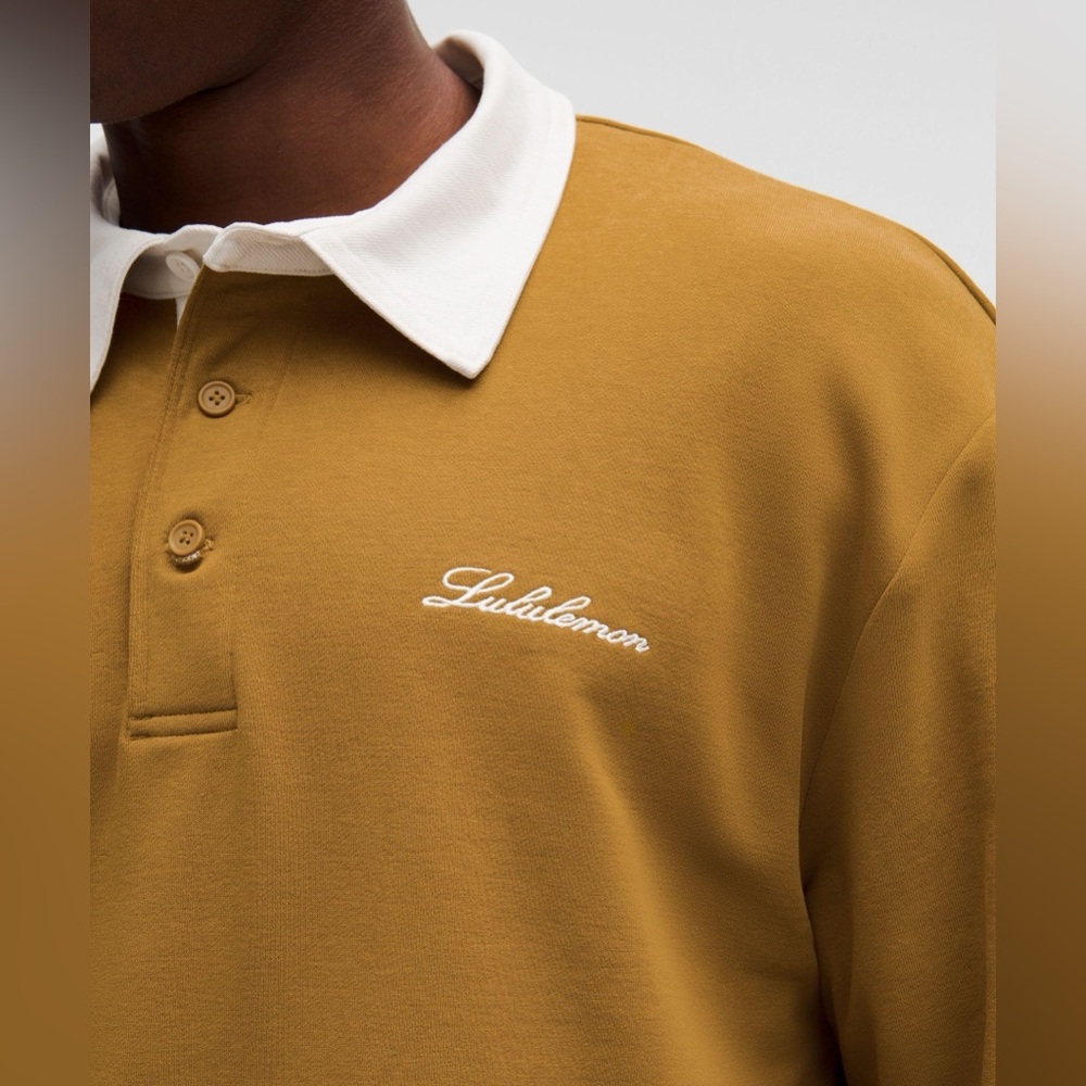 LULULEMON Mens Natural Long Sleeve Rugby Polo - Picture 3 of 5